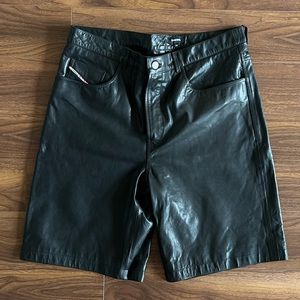 Diesel 100% Leather Shorts Mens